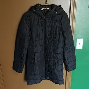 Hollister Women's Black Hooded Quilted Puffer Coat - XS